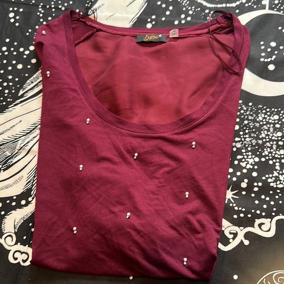NWT Dex shirt with faux pearl and crystal accent size 2X - Picture 3 of 8